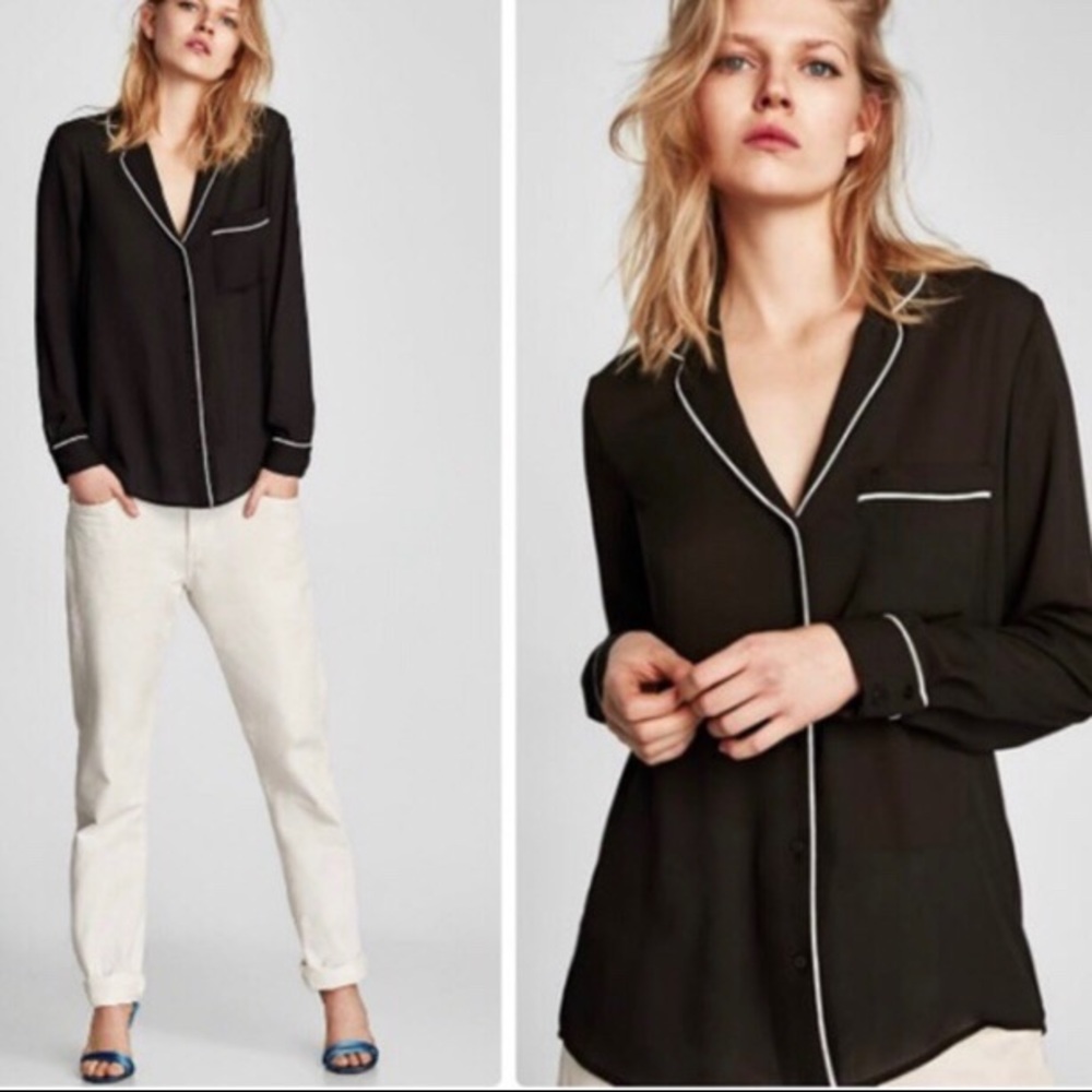 ZARA Pajama Style Blouse